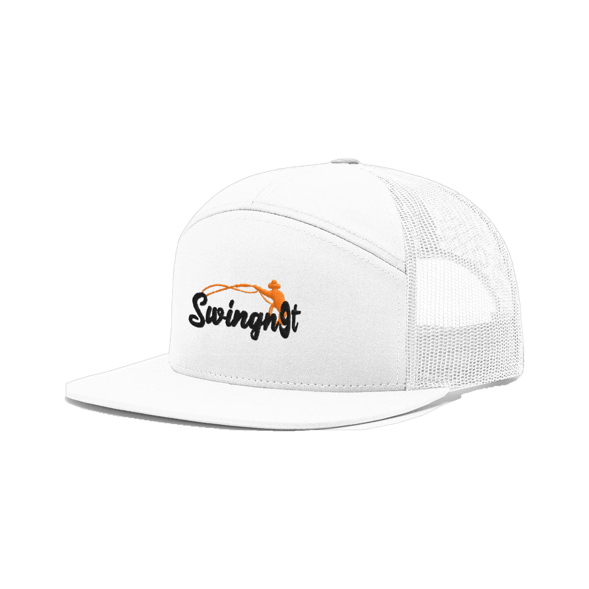 SwingN9T Roping Richardson 168 Hat / White / Black/Orange / angle on white