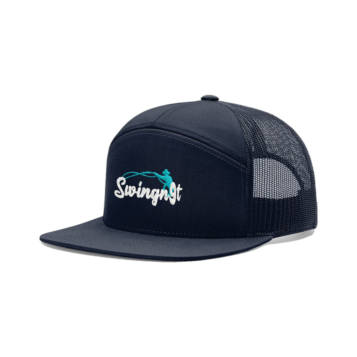 SwingN9T Roping Richardson 168 Hat / Navy / White/Teal / angle on white