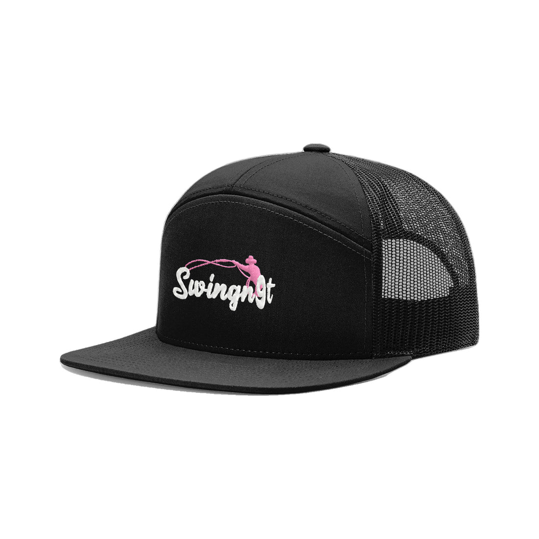 SwingN9T Roping Richardson 168 Hat / Black / White/Teal / angle on white
