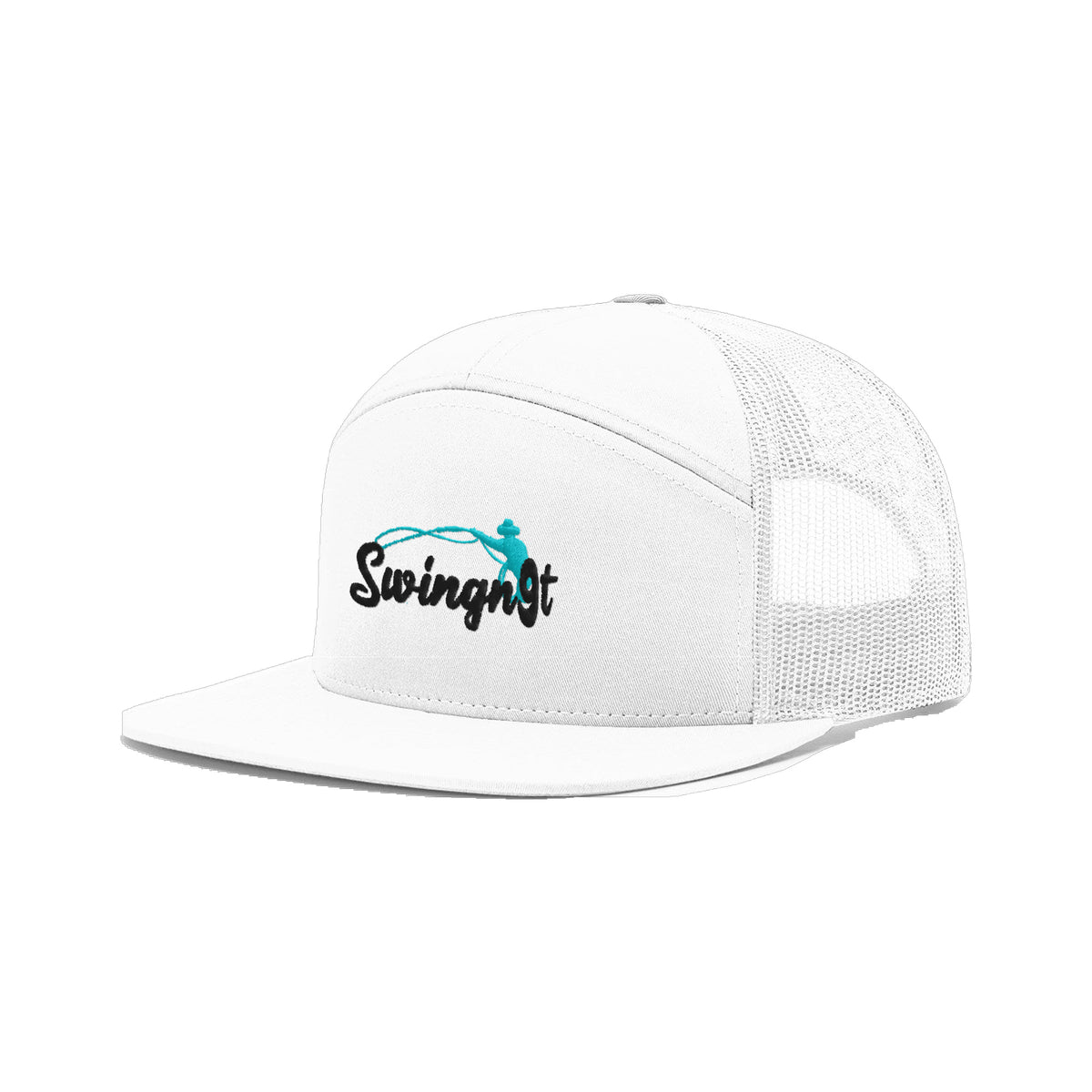 SwingN9T Roping Richardson 168 Hat / White / Black/Teal / angle on white