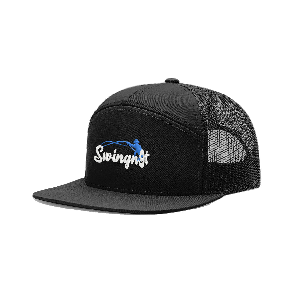 SwingN9T Roping Richardson 168 Hat / Black / White/Blue / angle on white