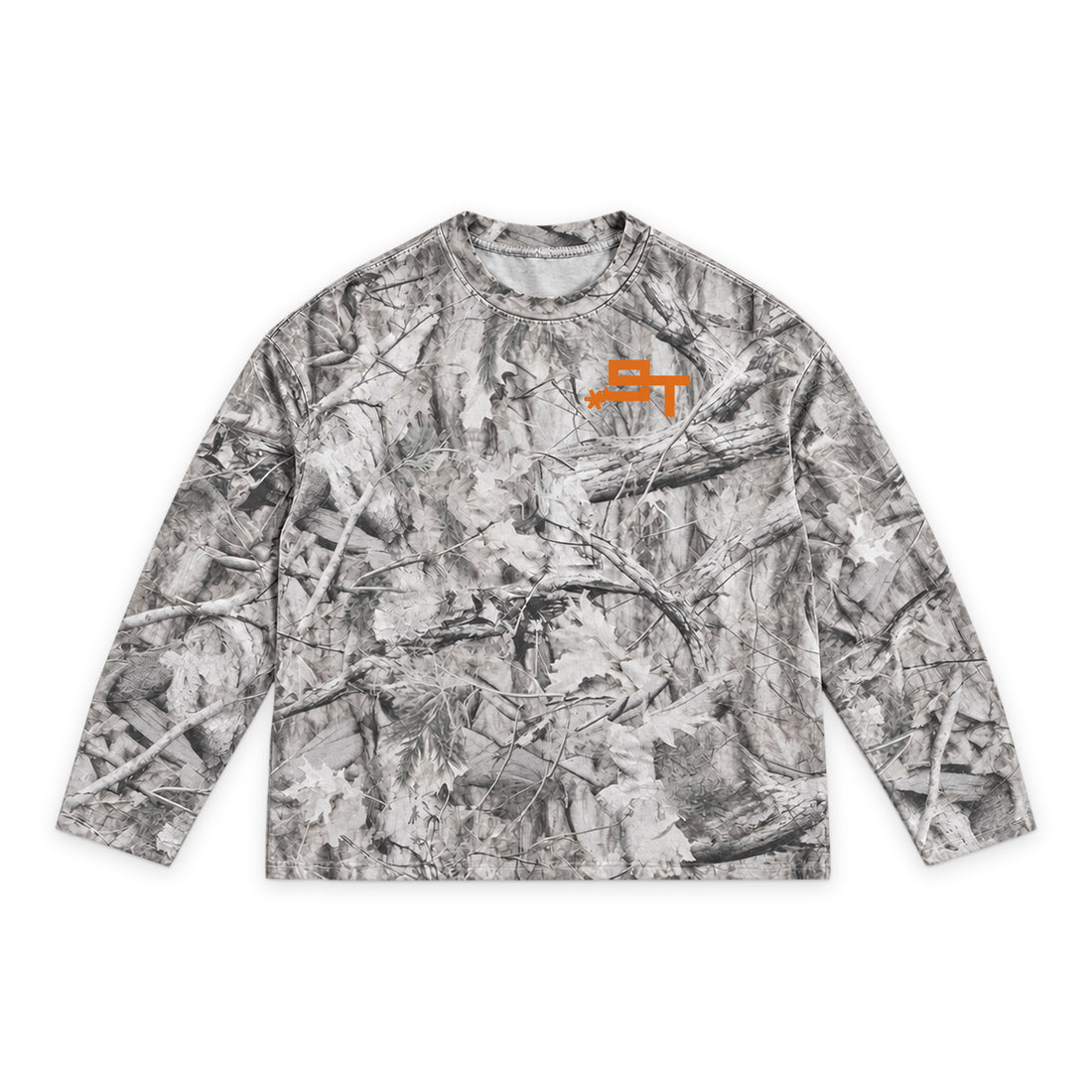 Swingn9t Tree Camo long sleeve T-Shirt — Tree Camo — front view on white