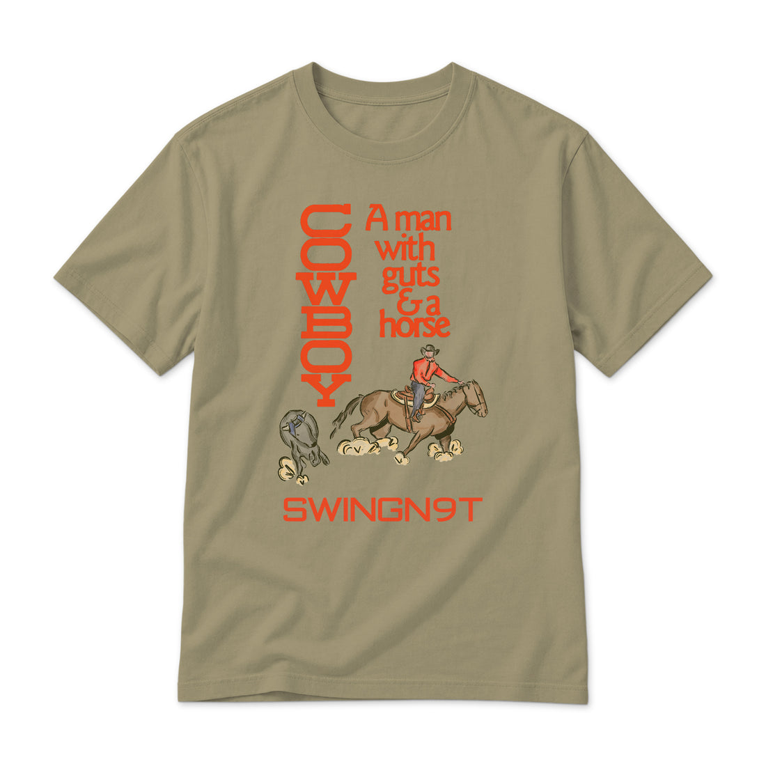 Cowboy Guts T-Shirts / Sand / front on white