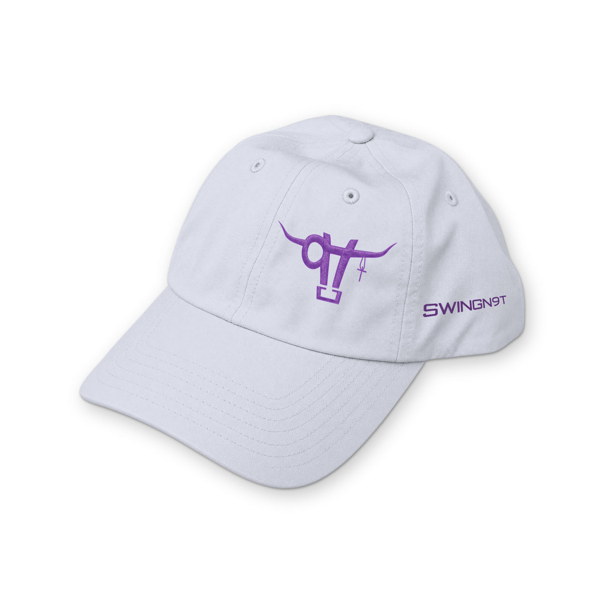 Richardson 220 (Grey) / Grey / Purple / angle on white