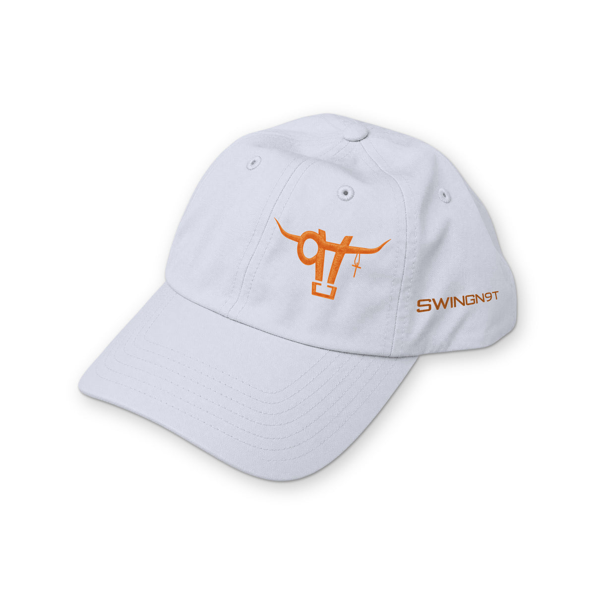Richardson 220 (Grey) / Grey / Orange / angle on white