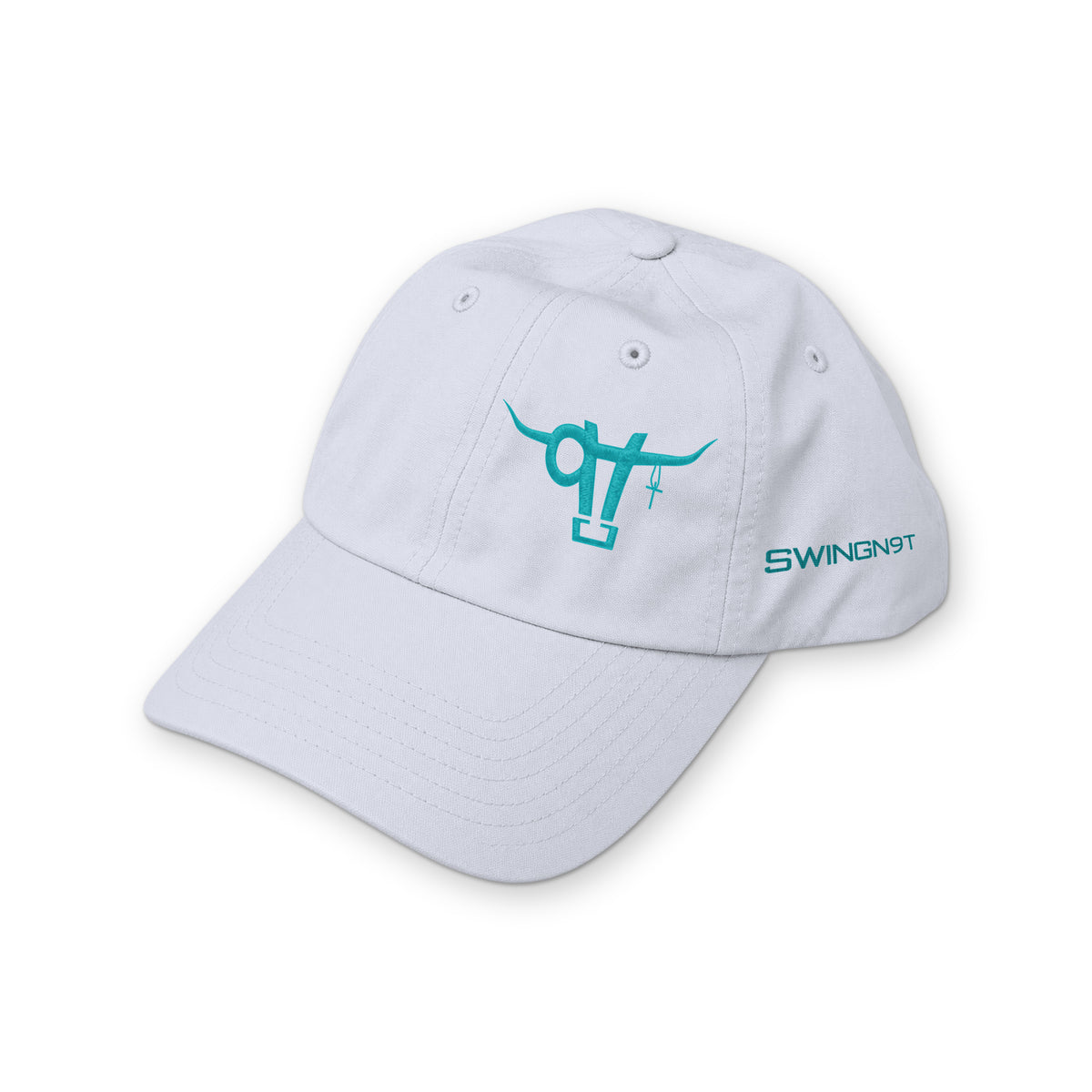 Richardson 220 (Grey) / Grey / Teal / angle on white
