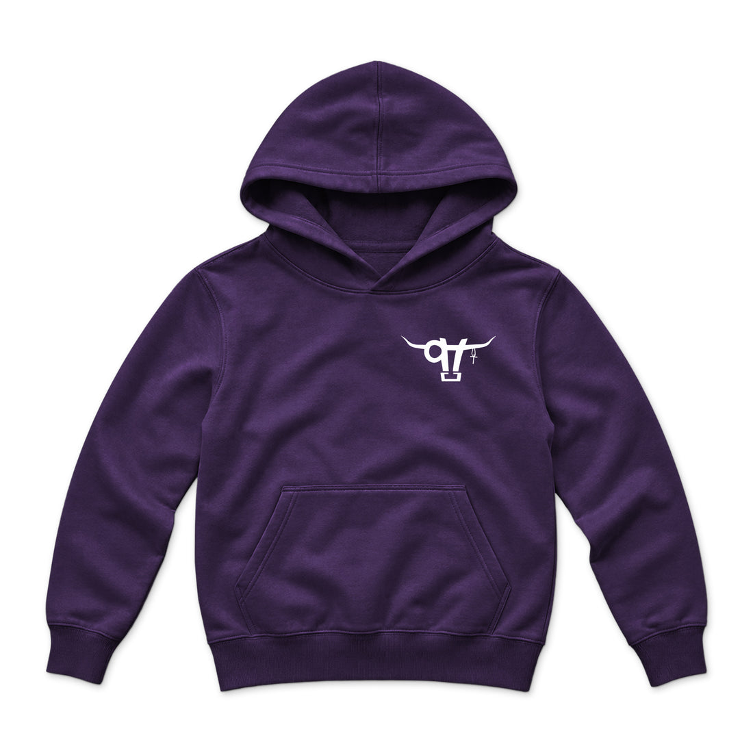 High Voltage Kids Hoodie / Purple / front on white