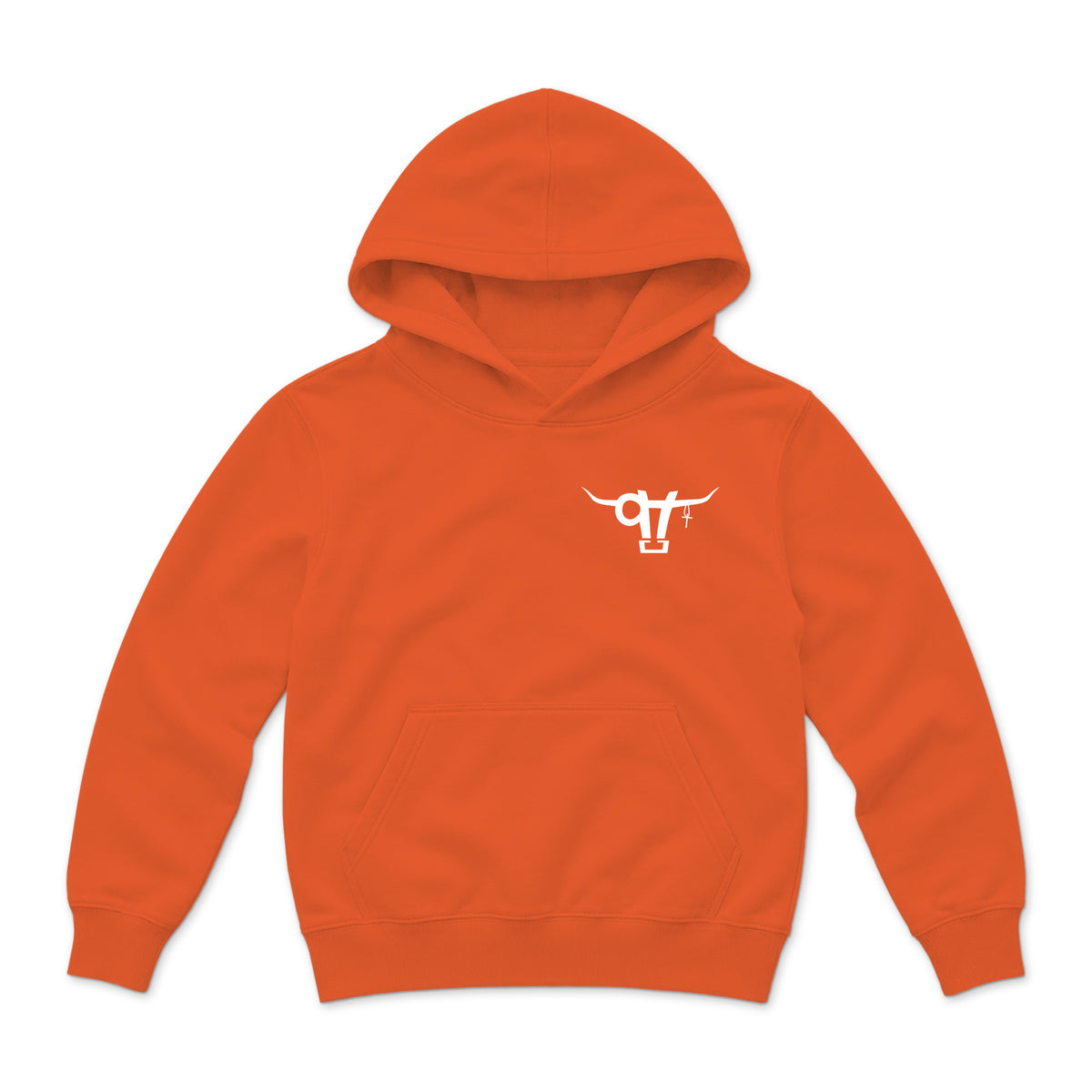 High Voltage Kids Hoodie / Orange / front on white