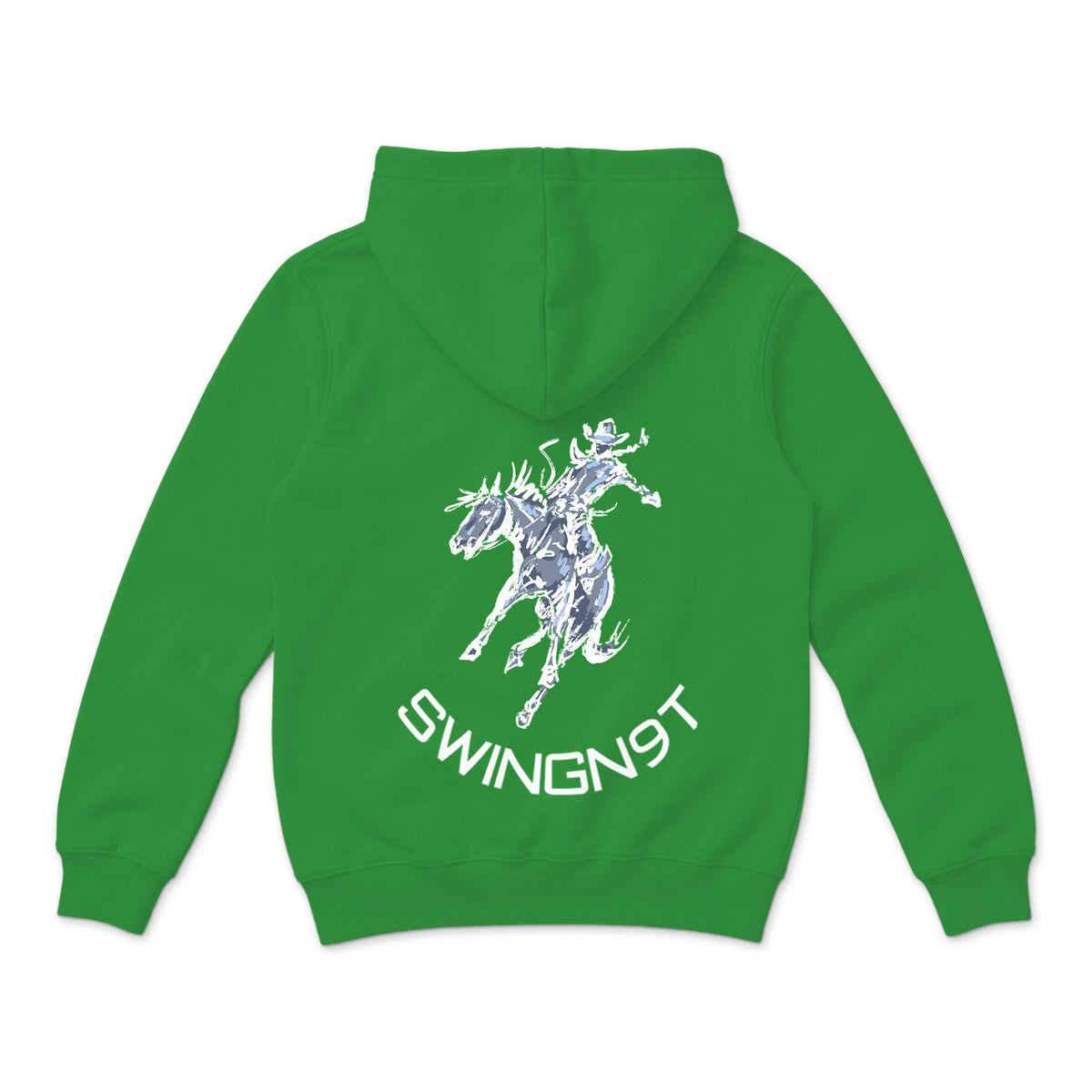 High Voltage Kids Hoodie / Irish Green / back on white
