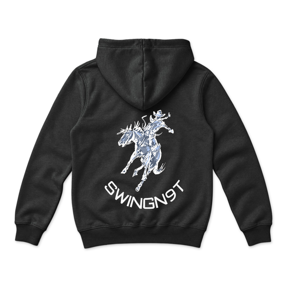 High Voltage Kids Hoodie / Black / back on white
