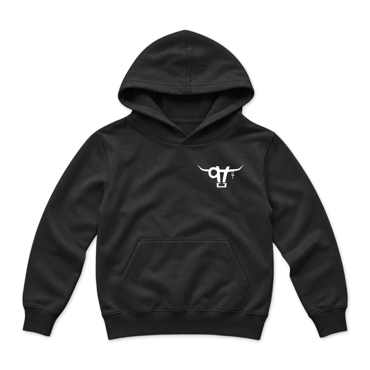 High Voltage Kids Hoodie / Black / front on white