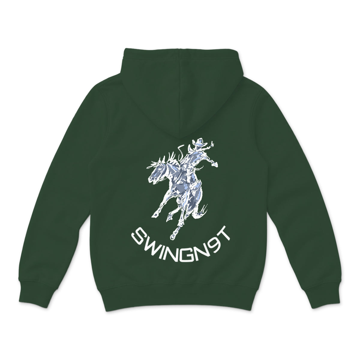 High Voltage Kids Hoodie / Forest Green / back on white