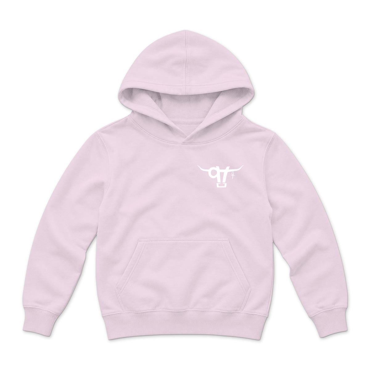 High Voltage Kids Hoodie / Light Pink / front on white