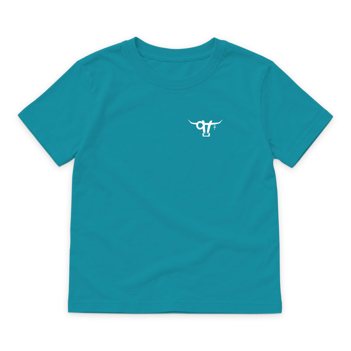 SWINGN9T Kid T-Shirt — Tropical Blue — front view on white