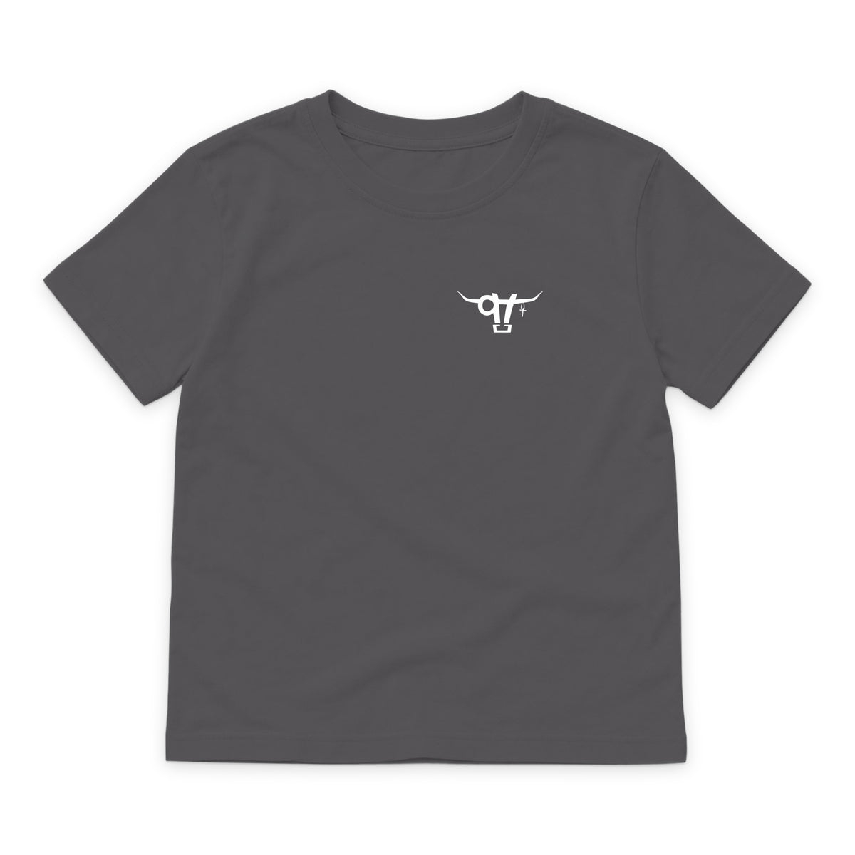 SWINGN9T Kid T-Shirt — Charcoal — front view on white