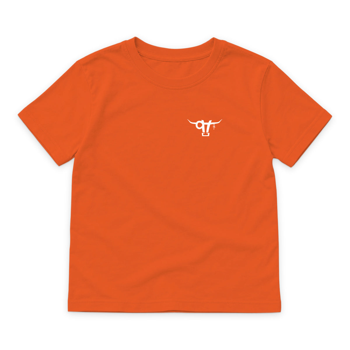 SWINGN9T Kid T-Shirt — Orange — front view on white