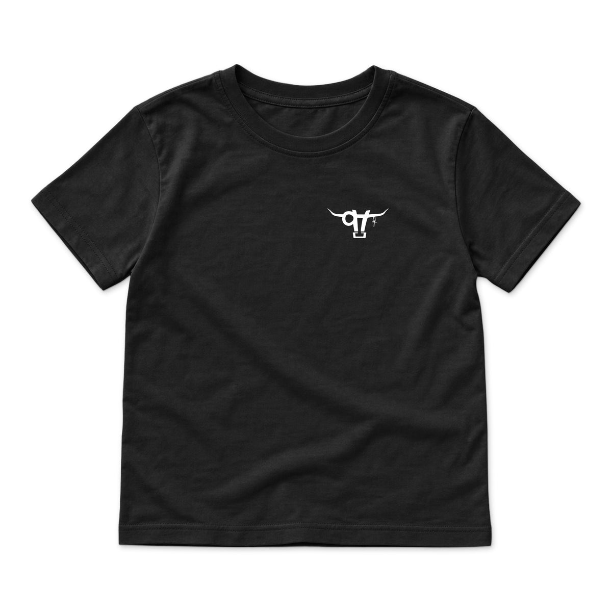 SWINGN9T Kid T-Shirt — Black — front view on white