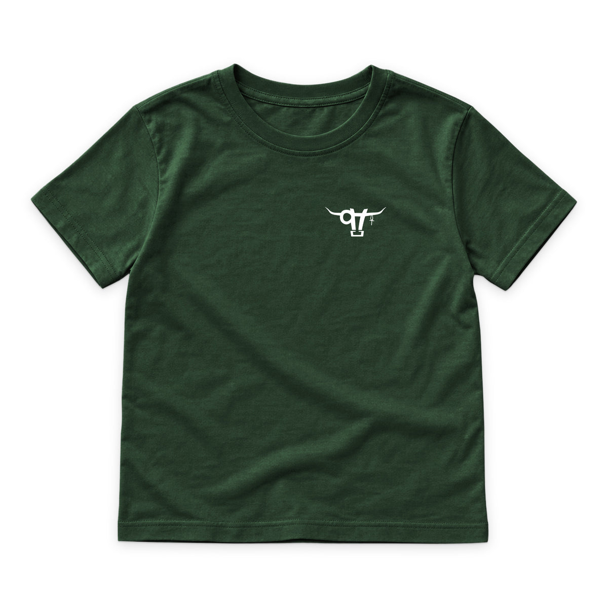 SWINGN9T Kid T-Shirt — Forest Green — front view on white