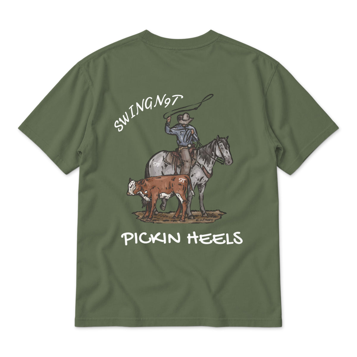 Pickin Heels / Sage / back on white