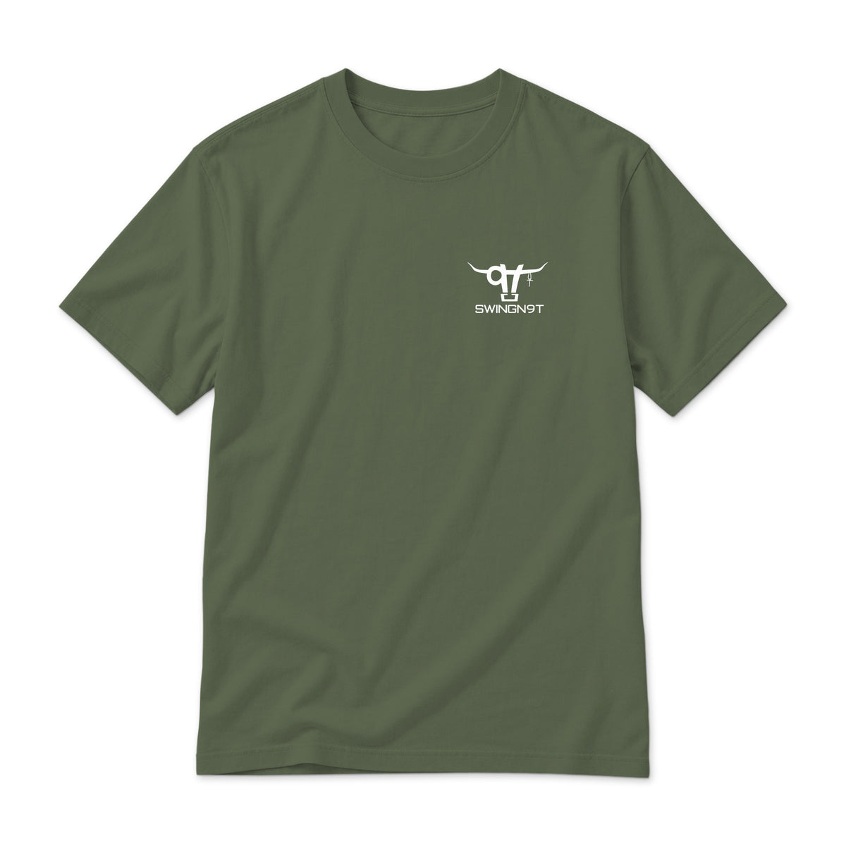 Dally Em Up T- Shirt — Sage — front view on white