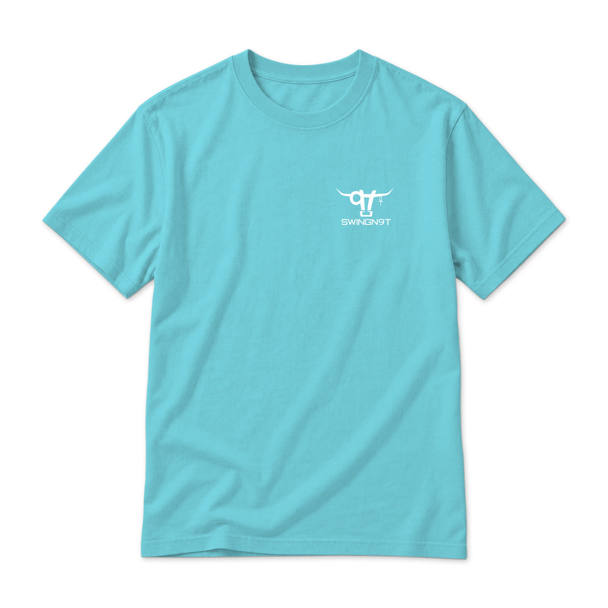 Dally Em Up T- Shirt — Lagoon Blue — front view on white