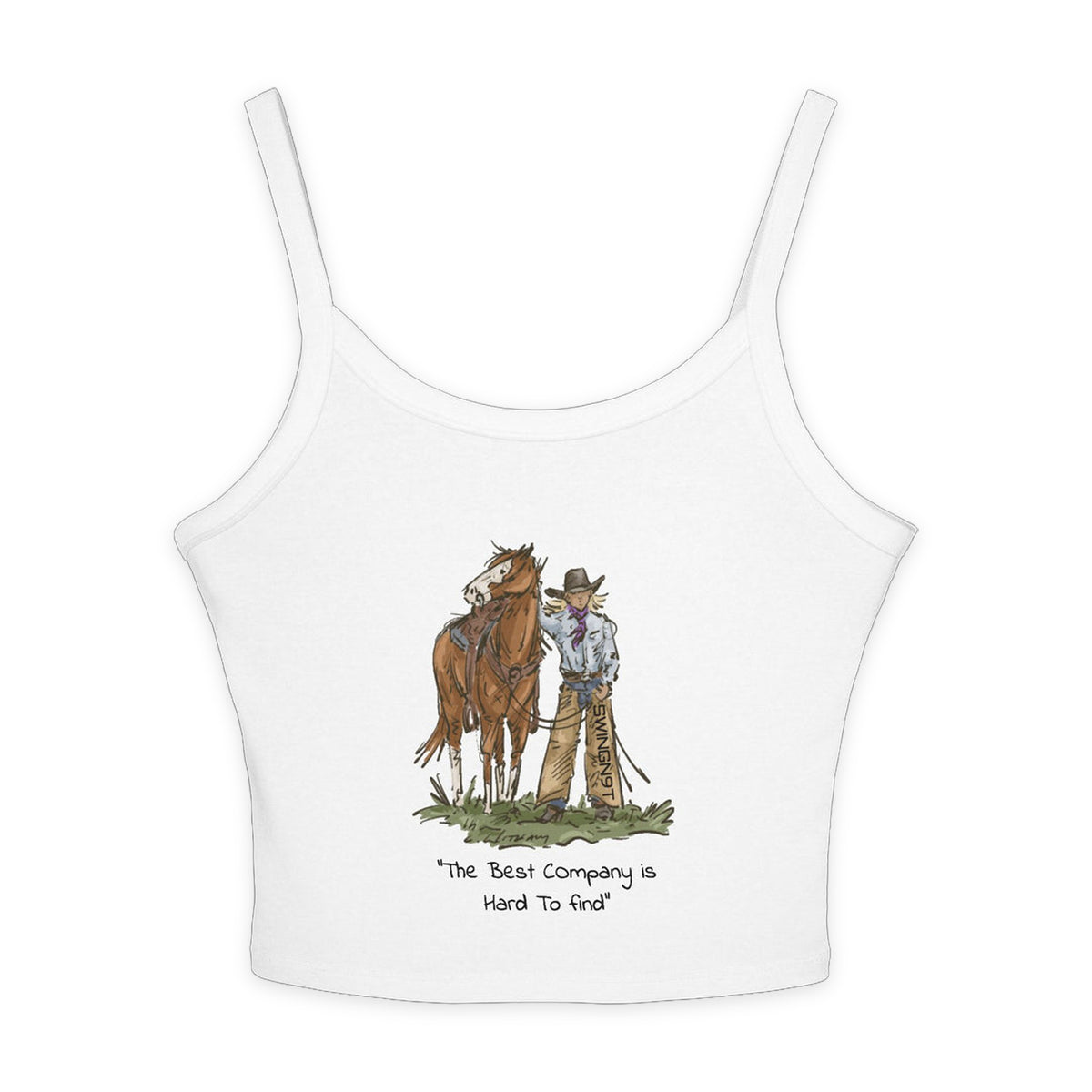 the best company tank top — front on white