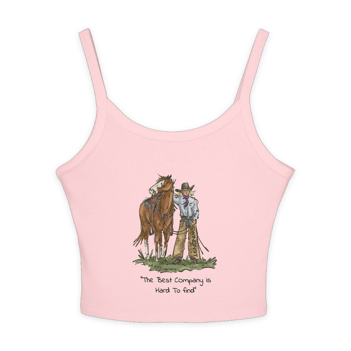 The Best Company Tank Top — Solid Pink Blend — front on white