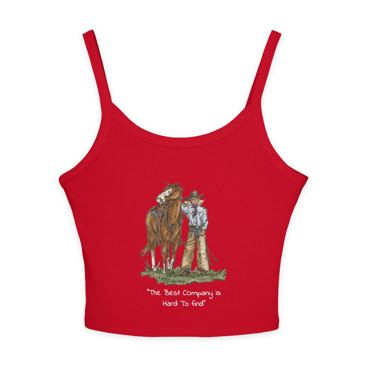 The Best Company Tank Top — Solid Red Blend — front on white