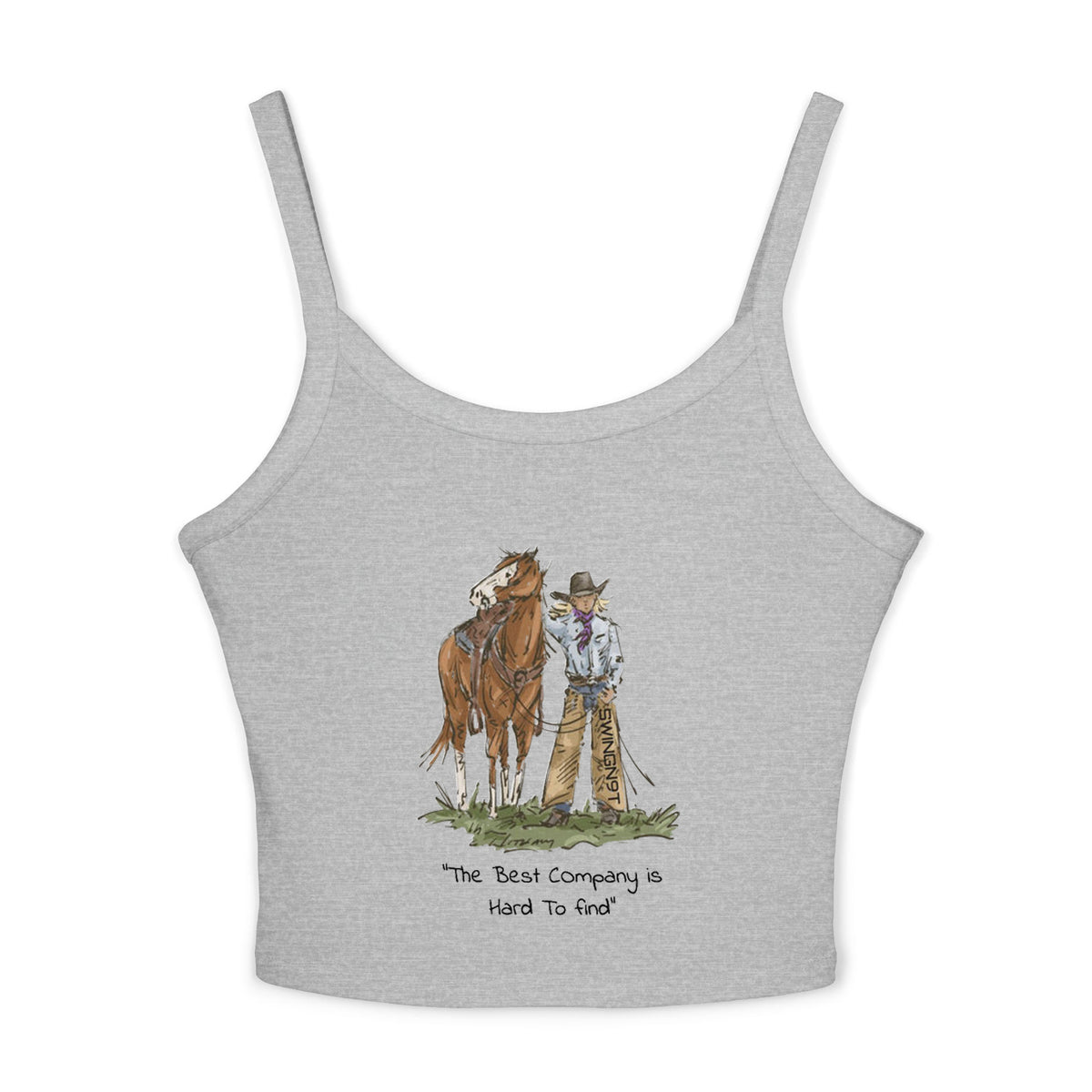 The Best Company tank top — Athletic Heather, front on white