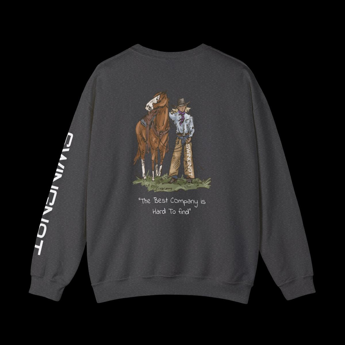 Swingn9t The Best Company Crewneck Sweatshirt - Dark Heather, back