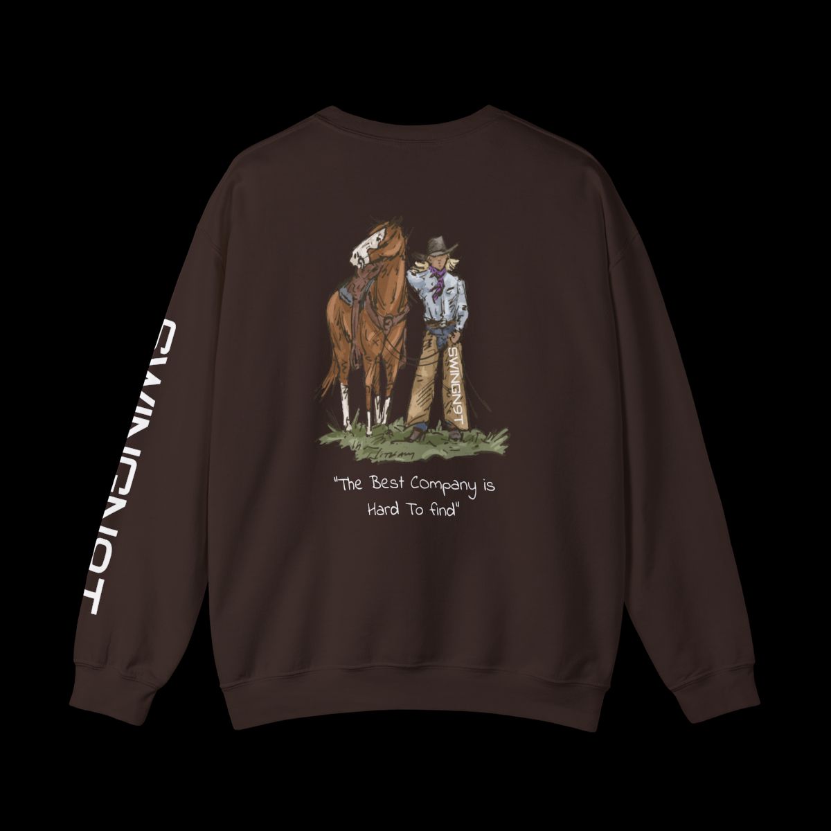 Swingn9t The Best Company Crewneck Sweatshirt - Dark Chocolate, back
