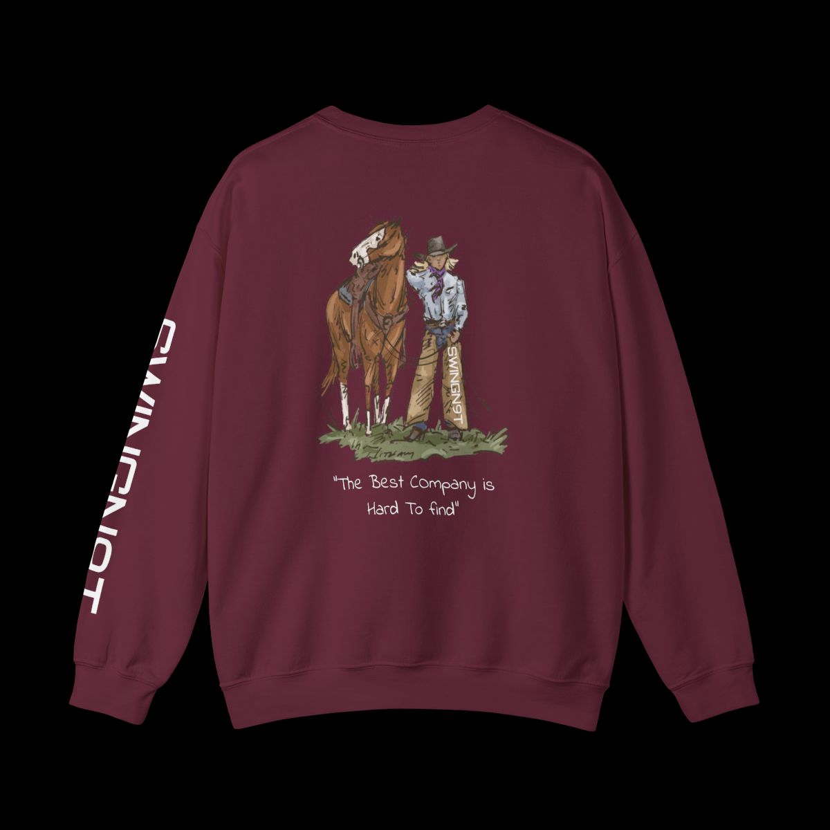 Swingn9t The Best Company Crewneck Sweatshirt - Maroon, back