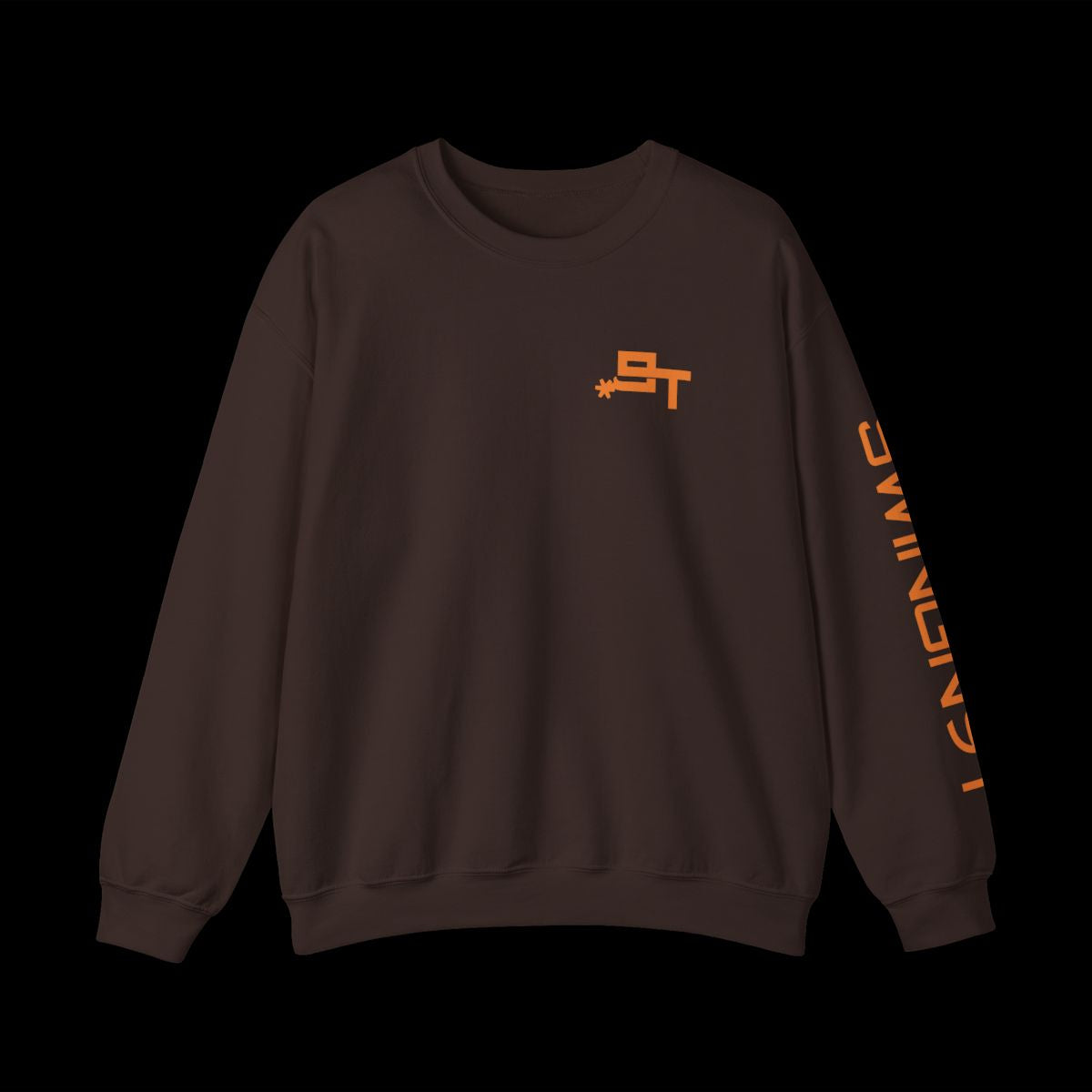Swingn9t Tied On Branded Crewneck Sweatshirt - Dark Chocolate, front