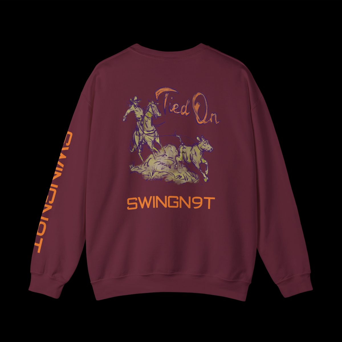 Swingn9t Tied On Branded Crewneck Sweatshirt - Maroon, back