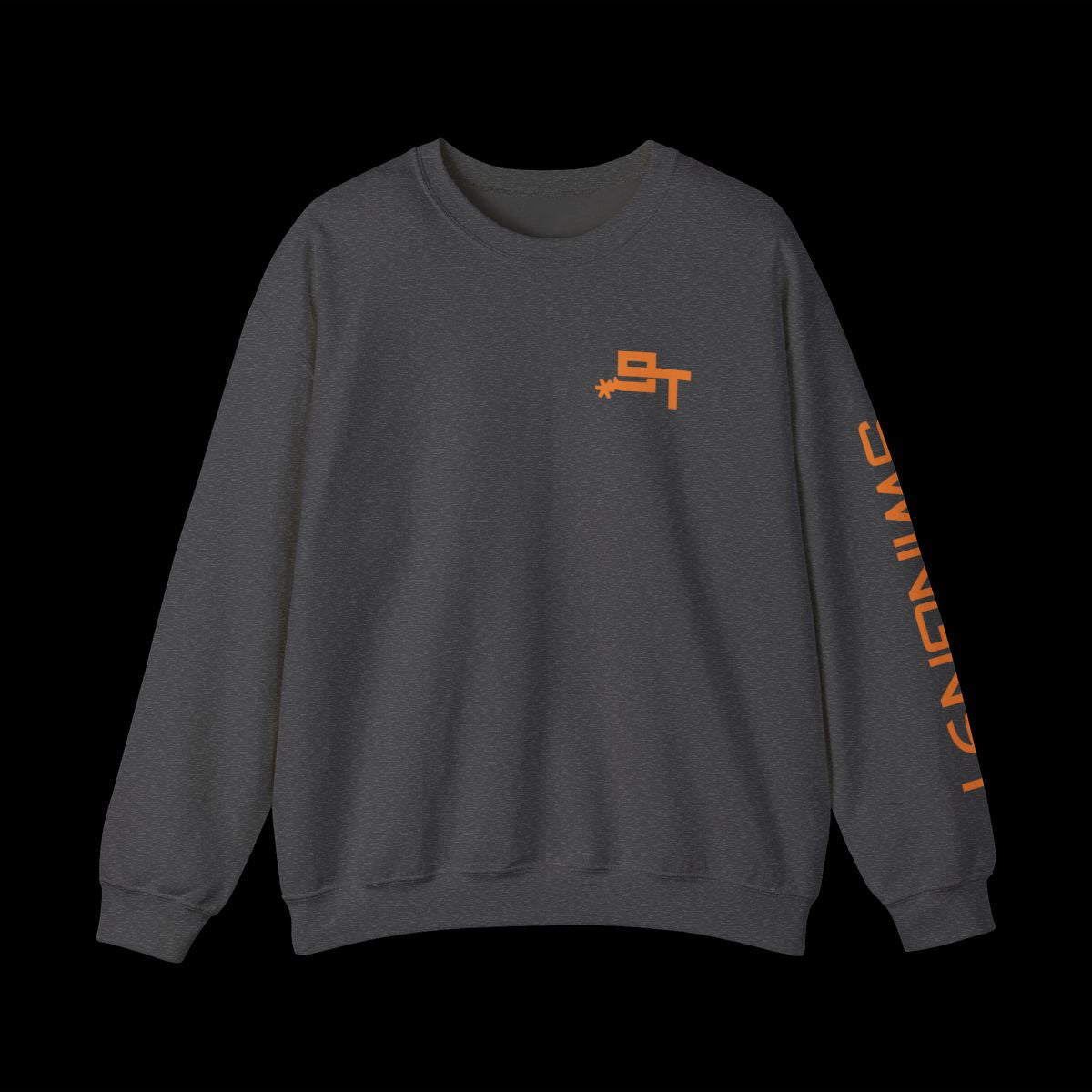 Swingn9t Tied On Branded Crewneck Sweatshirt - Dark Heather, front