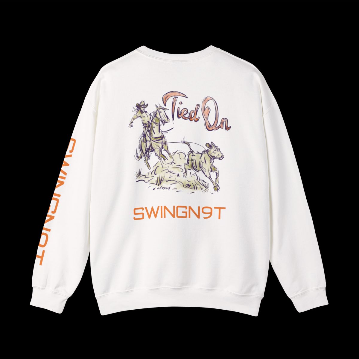 Swingn9t Tied On Branded Crewneck Sweatshirt - White, back