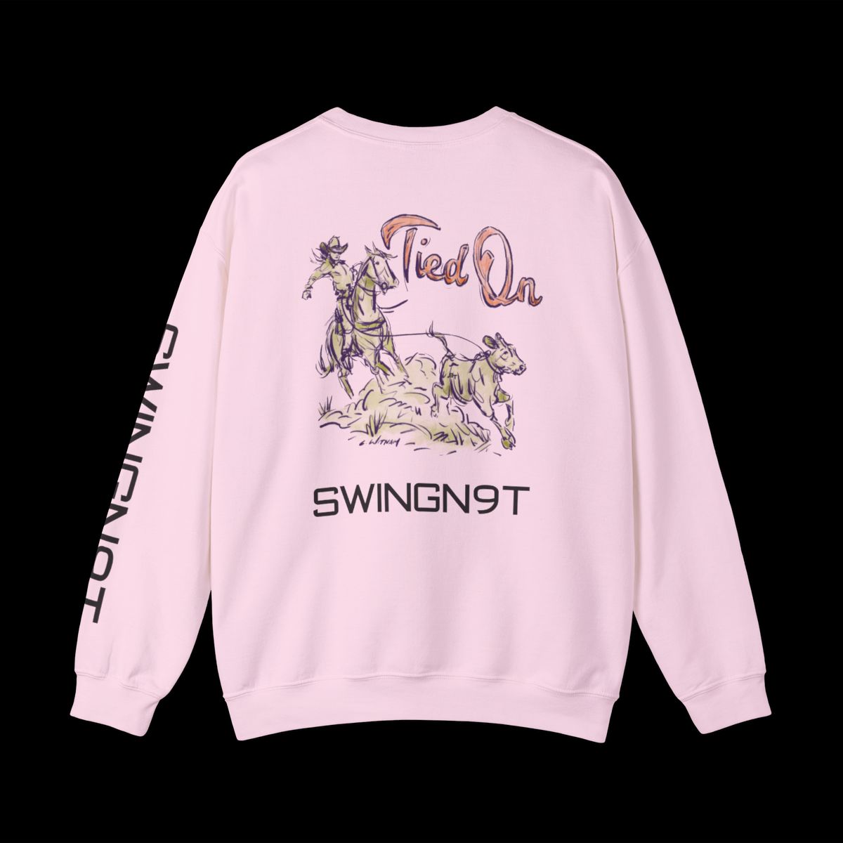 Swingn9t Tied On Branded Crewneck Sweatshirt - Light Pink, back